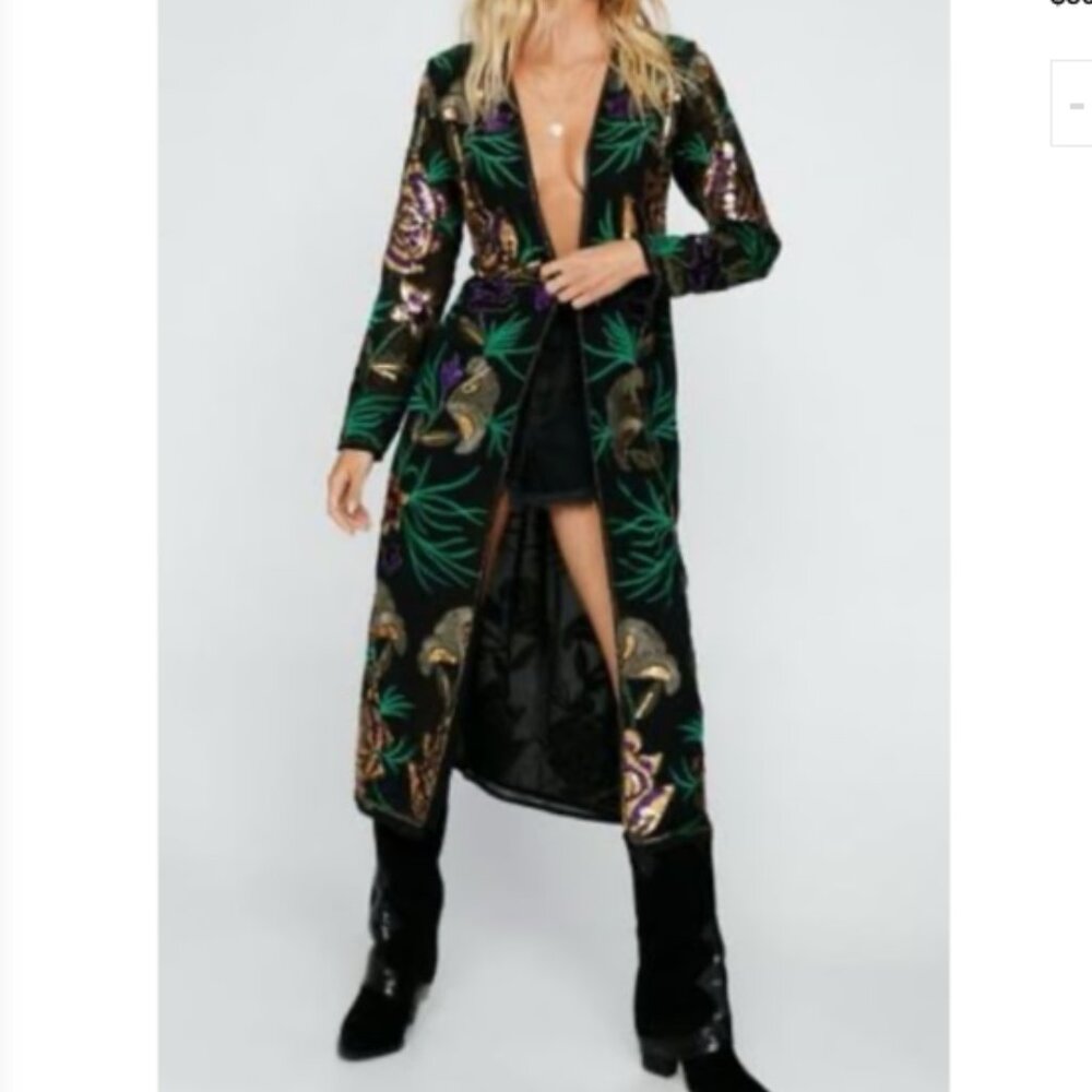 Calf Length Sequin Duster